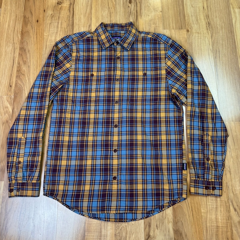 Patagonia Shirt Men S Brown Plaid Long Sleeve Button Up Org.Cotton Style 53838